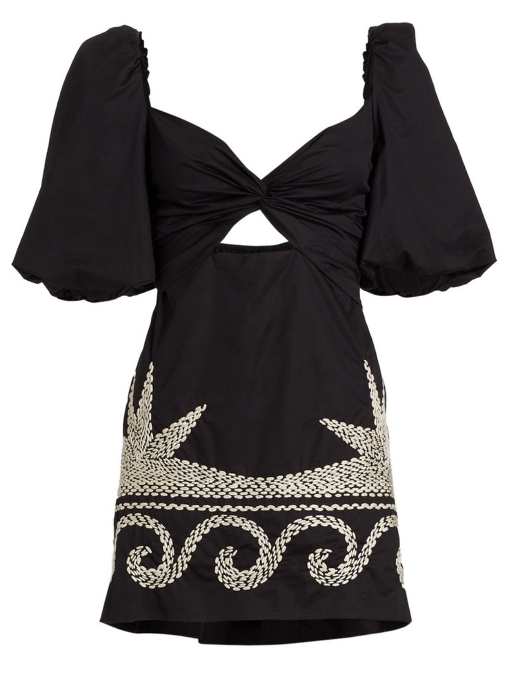 Johanna Ortiz Embroidered Mini Dress